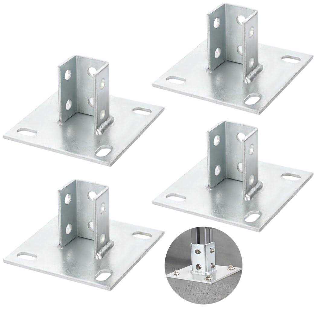 Homaisson 4PCS Post Bases Slotted Hole Strut Channel Post Brackets - Cheap Fitting