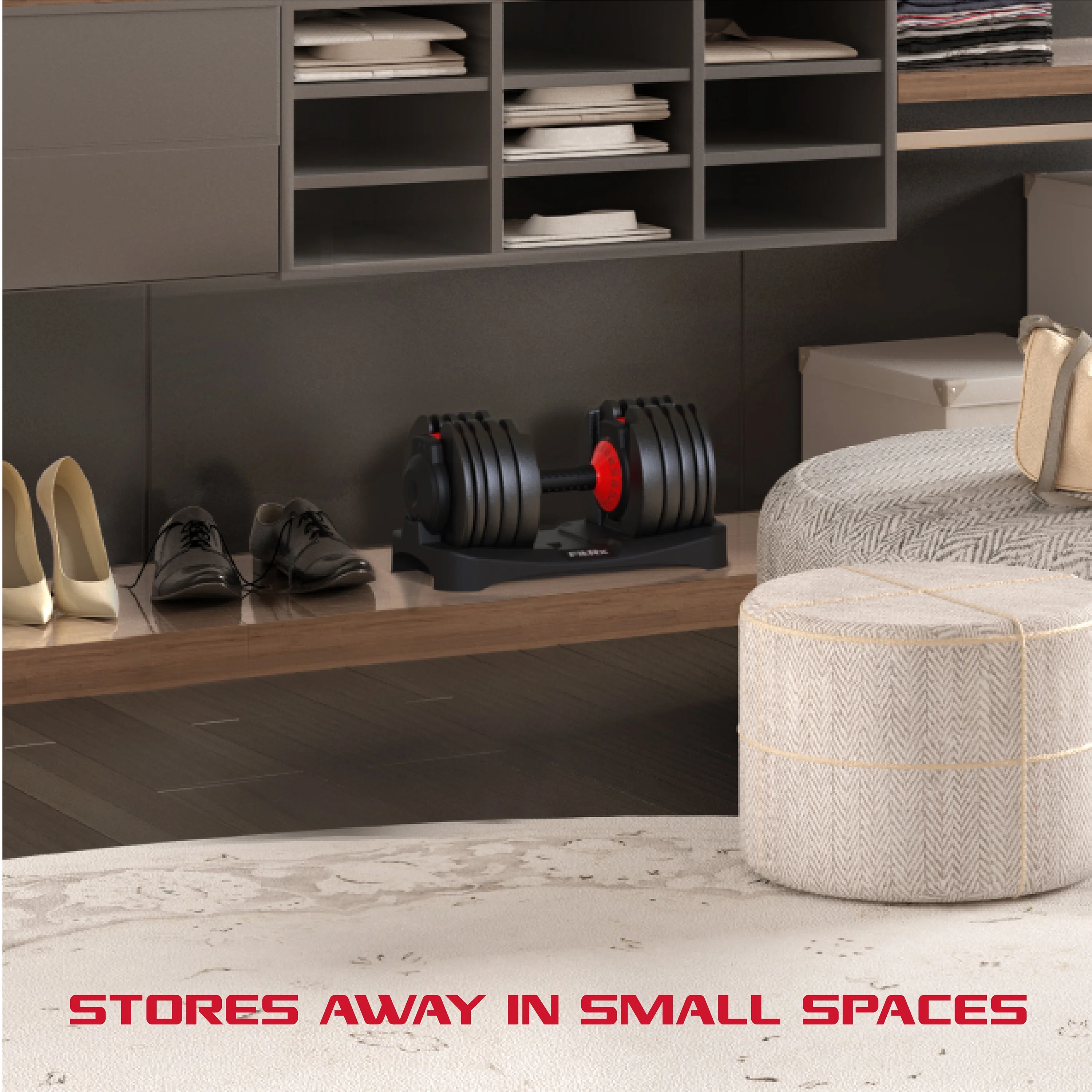 FitRx SmartBell, Quick-Select Adjustable Dumbbell, 5-52.5 lbs. Weight, Black, Single - Cheap Fitting