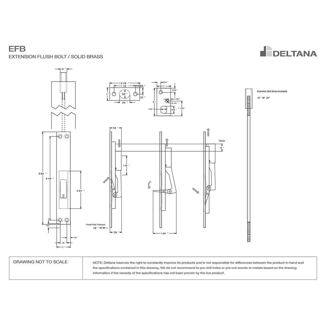Deltana 24EFB 24 Extension Flush Bolt - Cheap Fitting