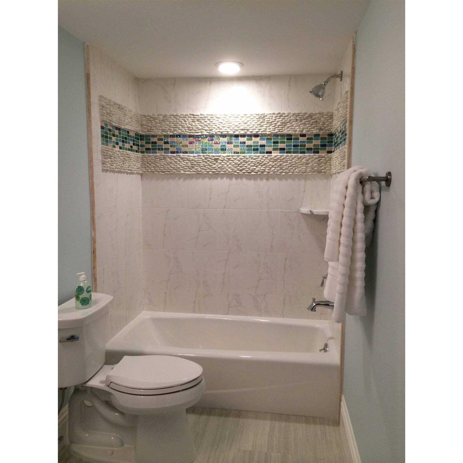 CNK Tile White Standing Pebble Tile - Cheap Fitting