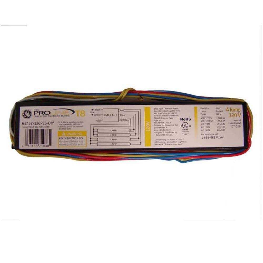 GE 4-Bulb Residential Electronic Fluorescent Light Ballast - Cheap Fitting
