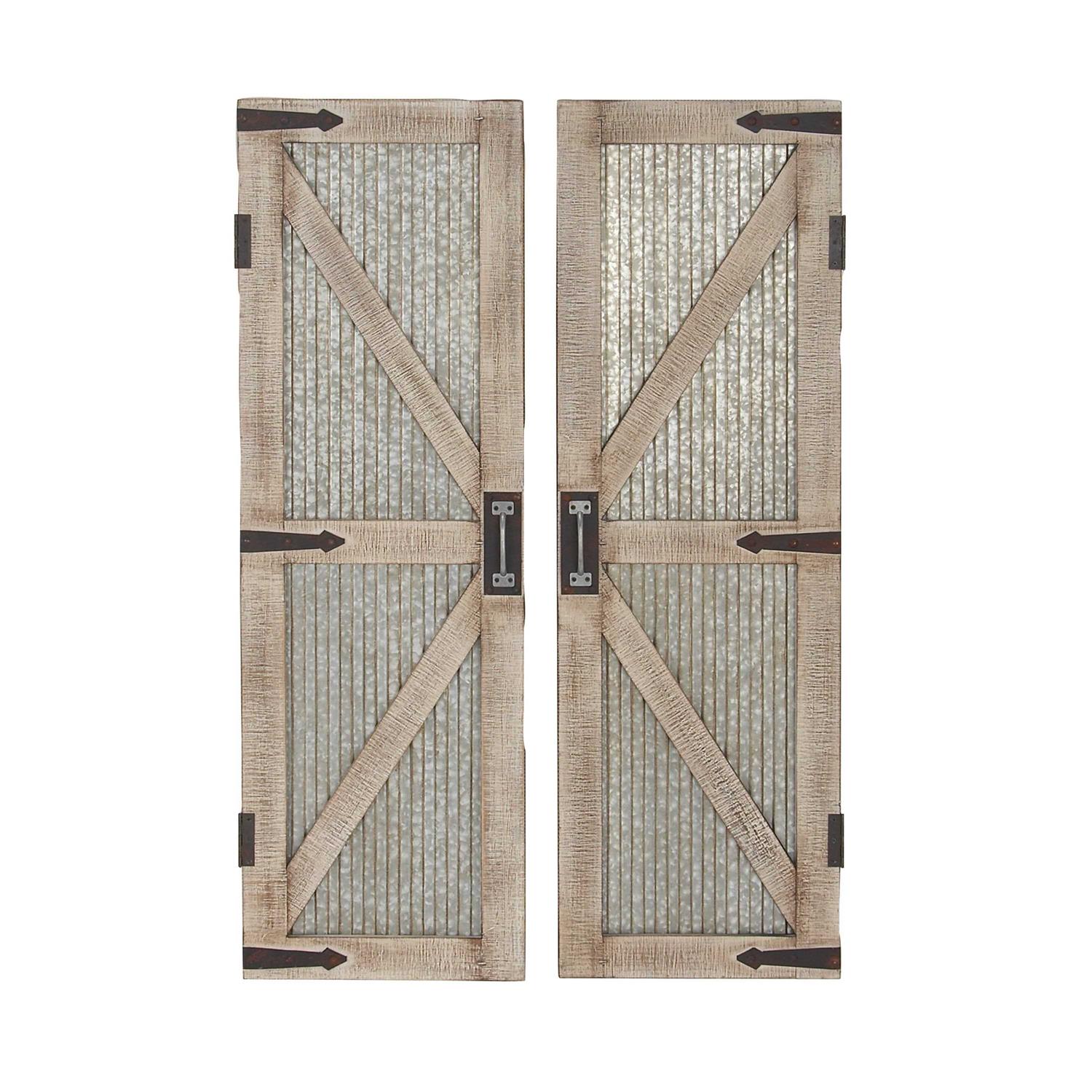 Grayson Lane Silver Metal Barn Door Geometric Wall Decor - Cheap Fitting