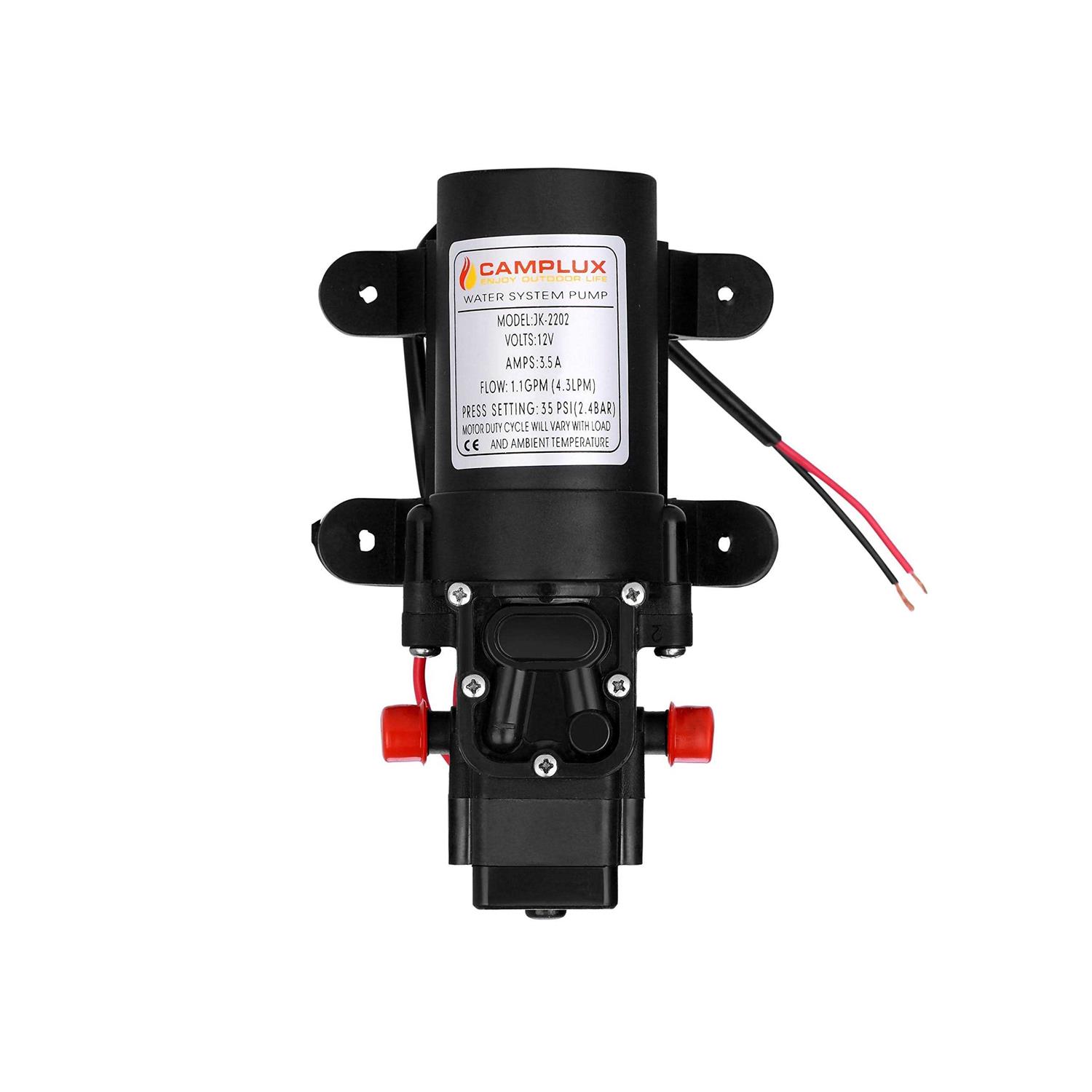 Camplux 1.2 GPM Pressure Diaphragm Water Pump JK-2202 - Cheap Fitting