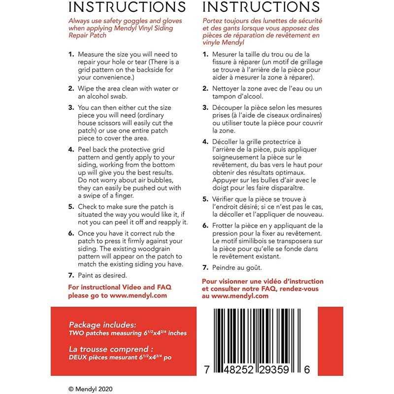 Mendyl Vinyl and Stucco Siding Repair Kit Cover Any Cracks Holes or Blemishes - Cheap Fitting
