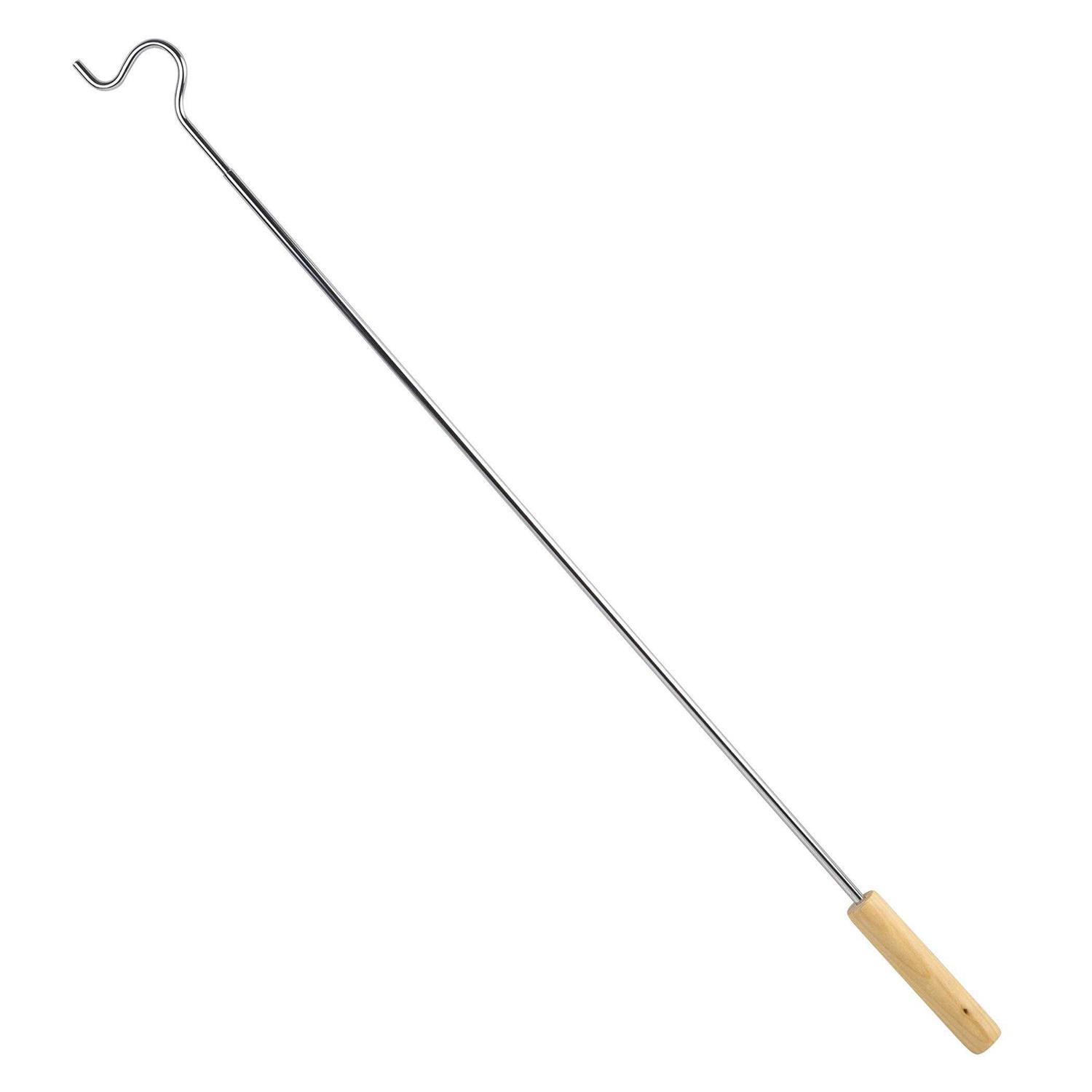 Closet Reacher Pole with Hook and Wooden Handle Heavy Duty Adjustable 2.75-5 Feet - Cheap Fitting