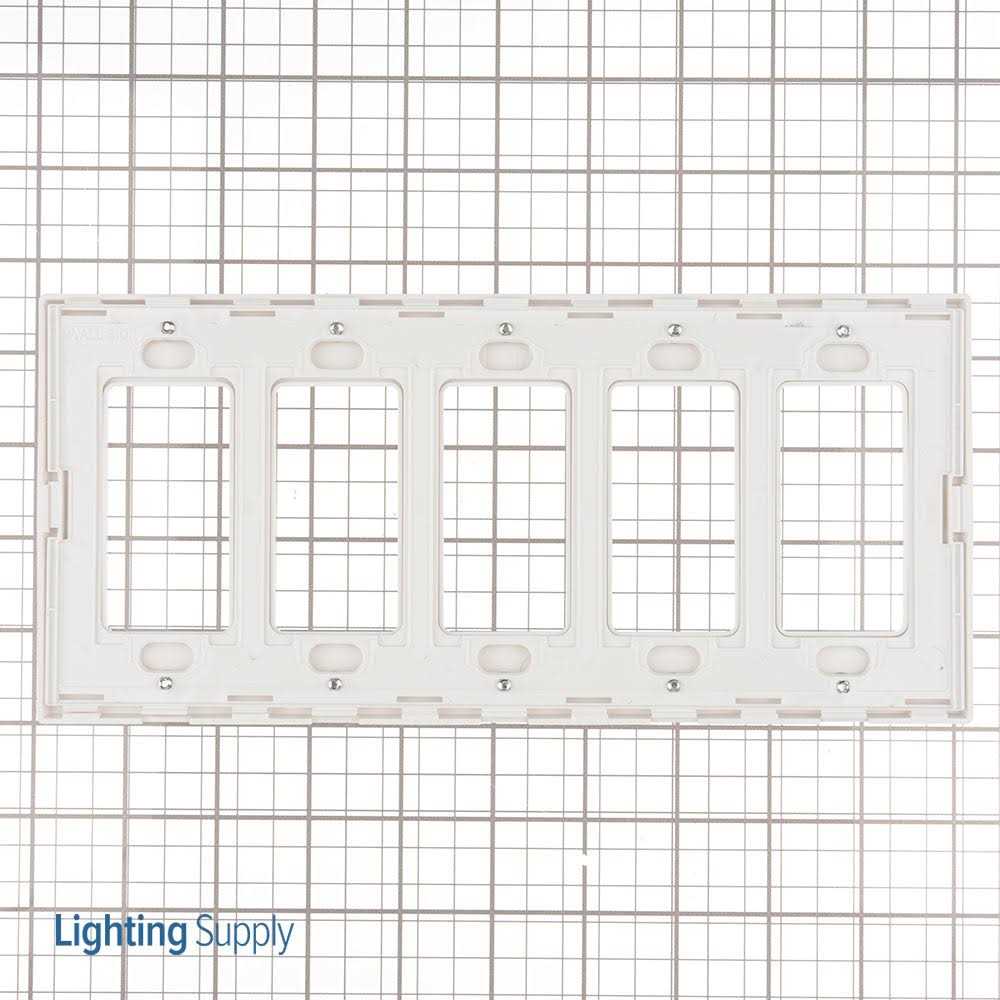 Leviton 80321-SW Decora Plus 5-Gang Screwless Wallplate - Cheap Fitting
