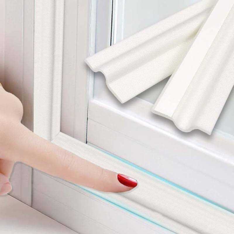 Esufeir 196 Inch Window Weather Stripping Door Seal Strip for Bottom and Side of Door-White,Self Adhesive PU Foam Weather Strip - Cheap Fitting