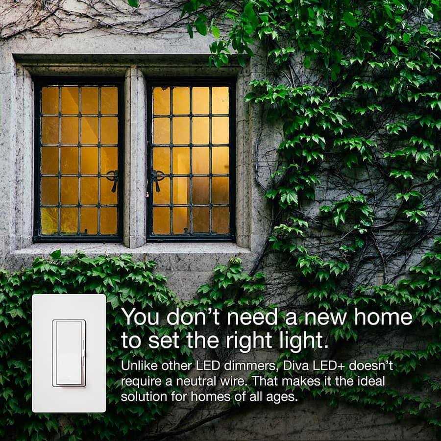 Lutron Diva DVCL-153PR-WH Single Pole or 3-Way CFL / LED Dimmer Switch - Cheap Fitting