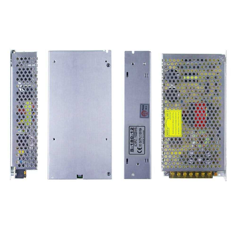 ALITOVE 12V 15A 180W Power Supply Transformer Switch AC 110V / 220V to DC 12V 15amp Switching Power Adapter Converter LED Driver for LED Strip Light - Cheap Fitting