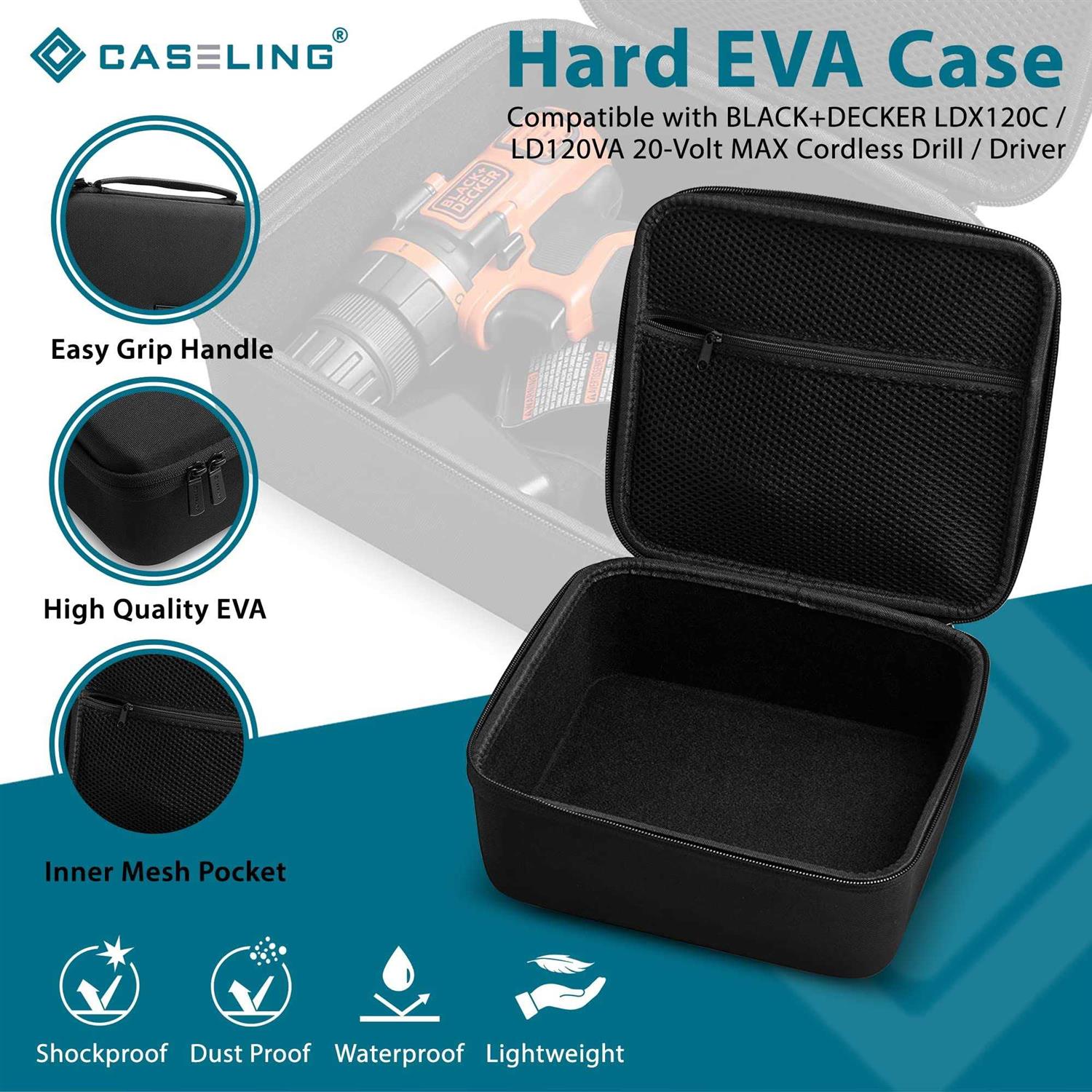 Caseling Hard Case Compatible with BLACK+DECKER LDX120C 20-Volt Cordless Drill/Driver - Cheap Fitting