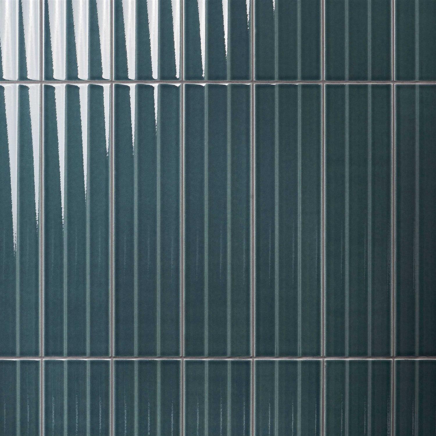 Ivy Hill Tile Colorwave Fluted 4.43 in. x 17.62 in. Polished Crackled Ceramic Wall Tile - Cheap Fitting