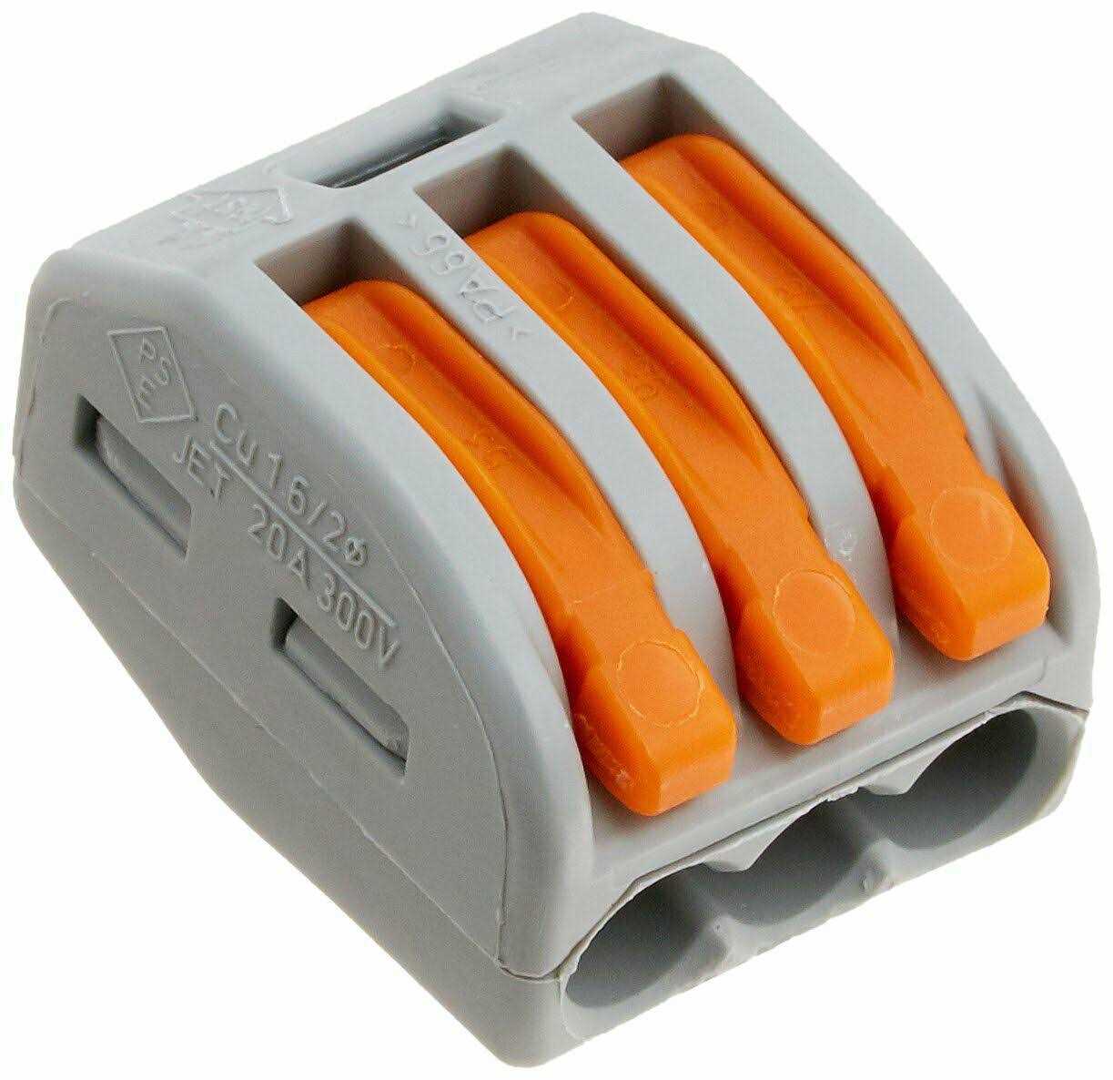 Wago 222-413 Lever-Nuts 3 Conductor Compact Connectors - Cheap Fitting