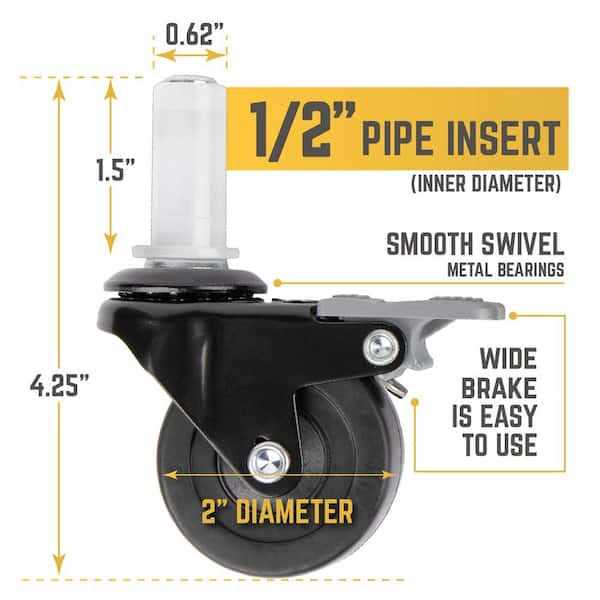 PIPE DECOR Swivel Caster Wheels Pipe - Cheap Fitting