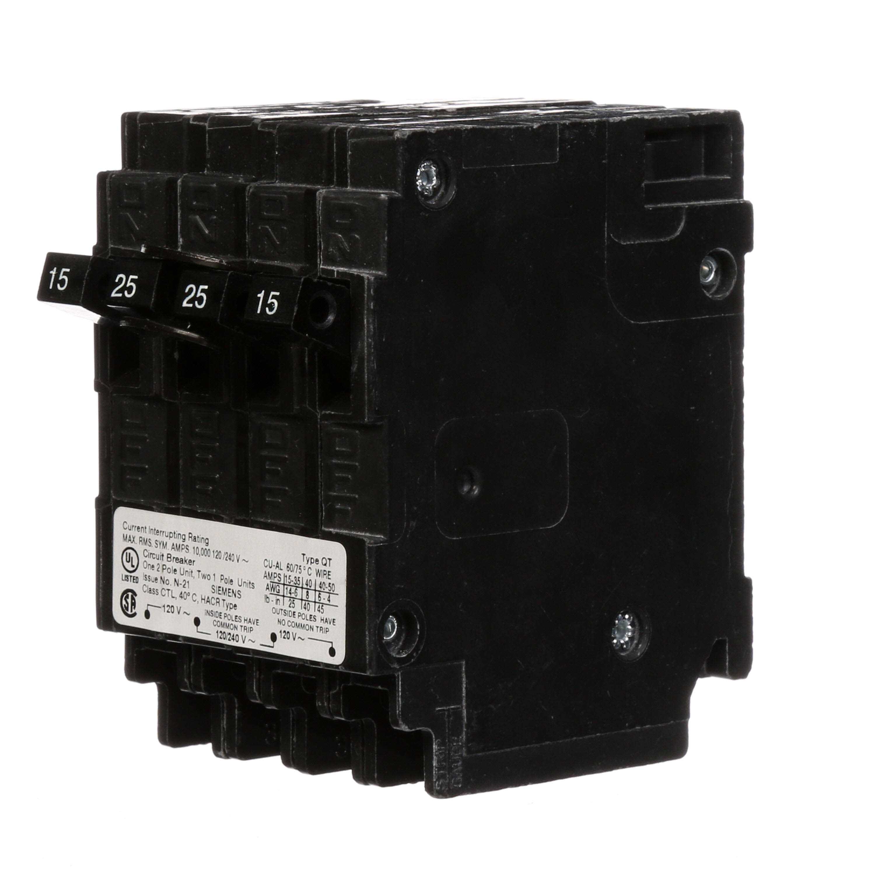 Siemens Q21525CT 2 Pole Circuit Breaker - Cheap Fitting
