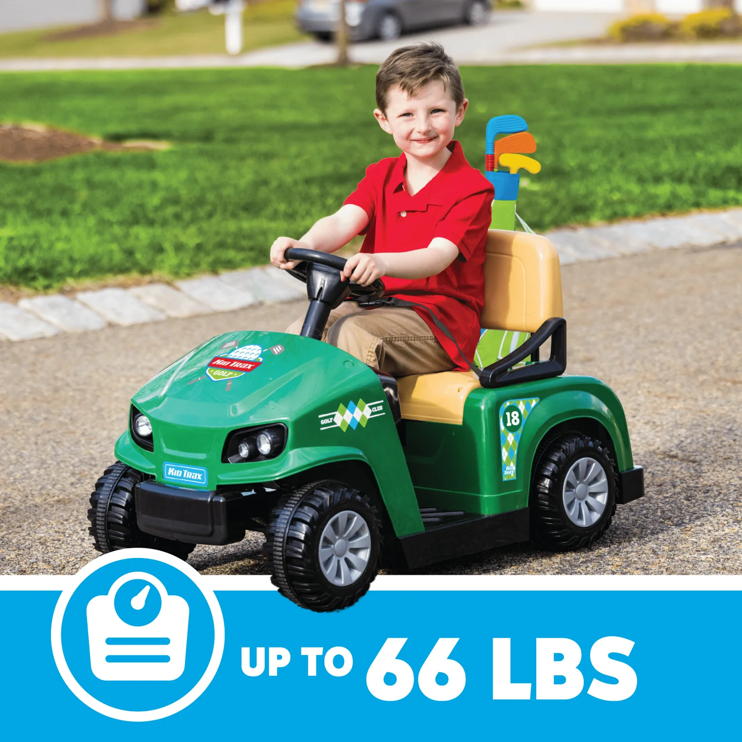 Golf Cart 6V Ride On for Toddlers, Boys and Girls, Ages 3 and up. Golf Clubs and Balls Included - Cheap Fitting