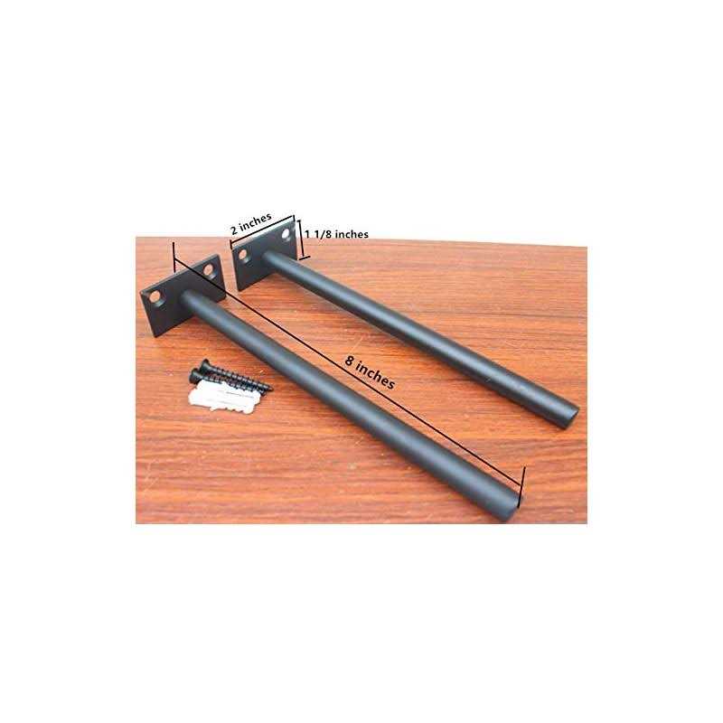 MHMYDZ Black Solid Steel Floating Shelf Bracket Blind Shelf Supports - Cheap Fitting