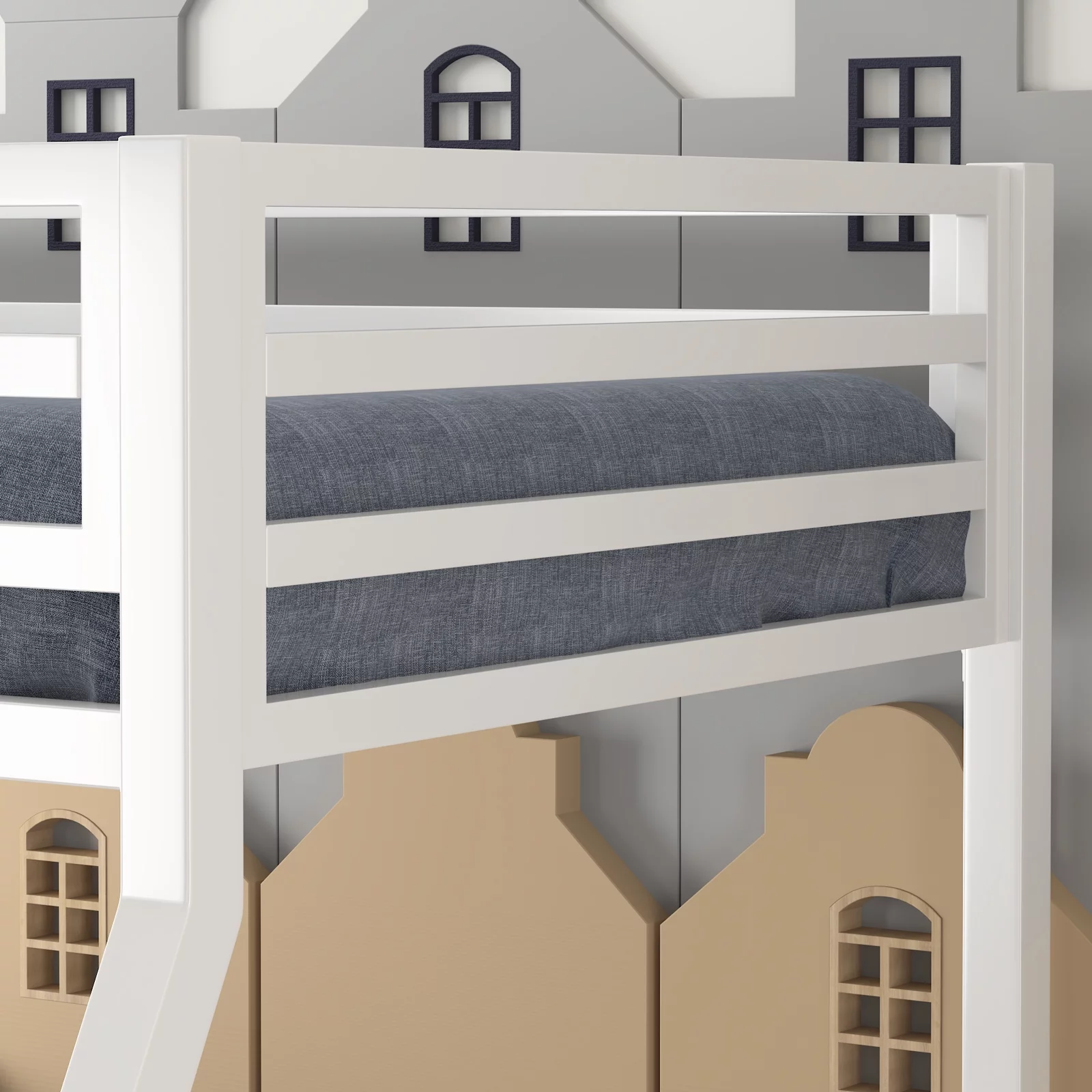 Amolife Twin Over Full Metal Bunk Bed with Removable Stairs, Fullength Guardrail, Black - Cheap Fitting