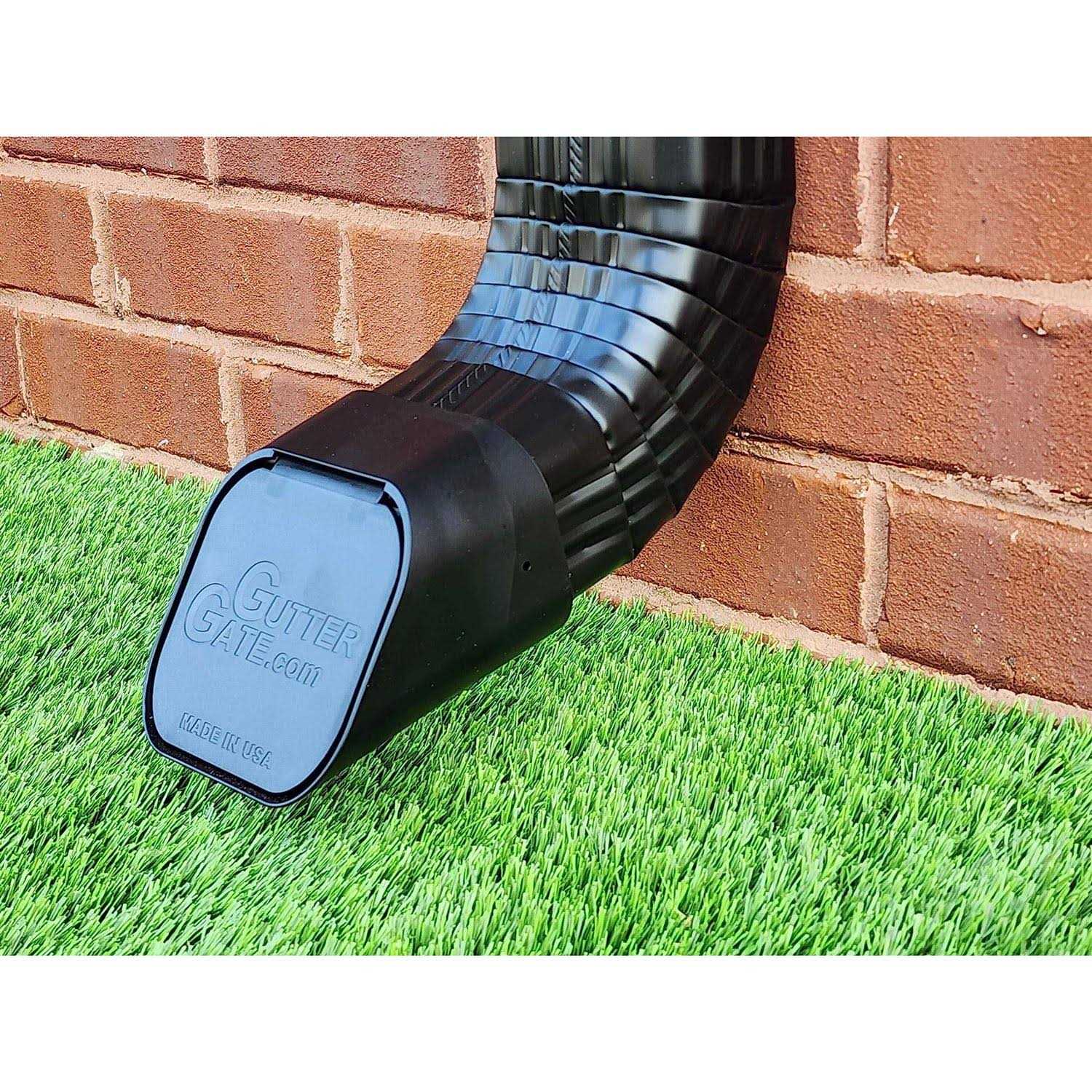 GutterGate Type A 3 in. X 4 in. Black Plastic Downspout Extension - Cheap Fitting