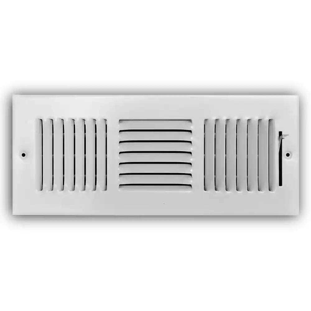 Everbilt 10 in. x 6 in. 3-Way Steel Wall/Ceiling Register in White - Cheap Fitting