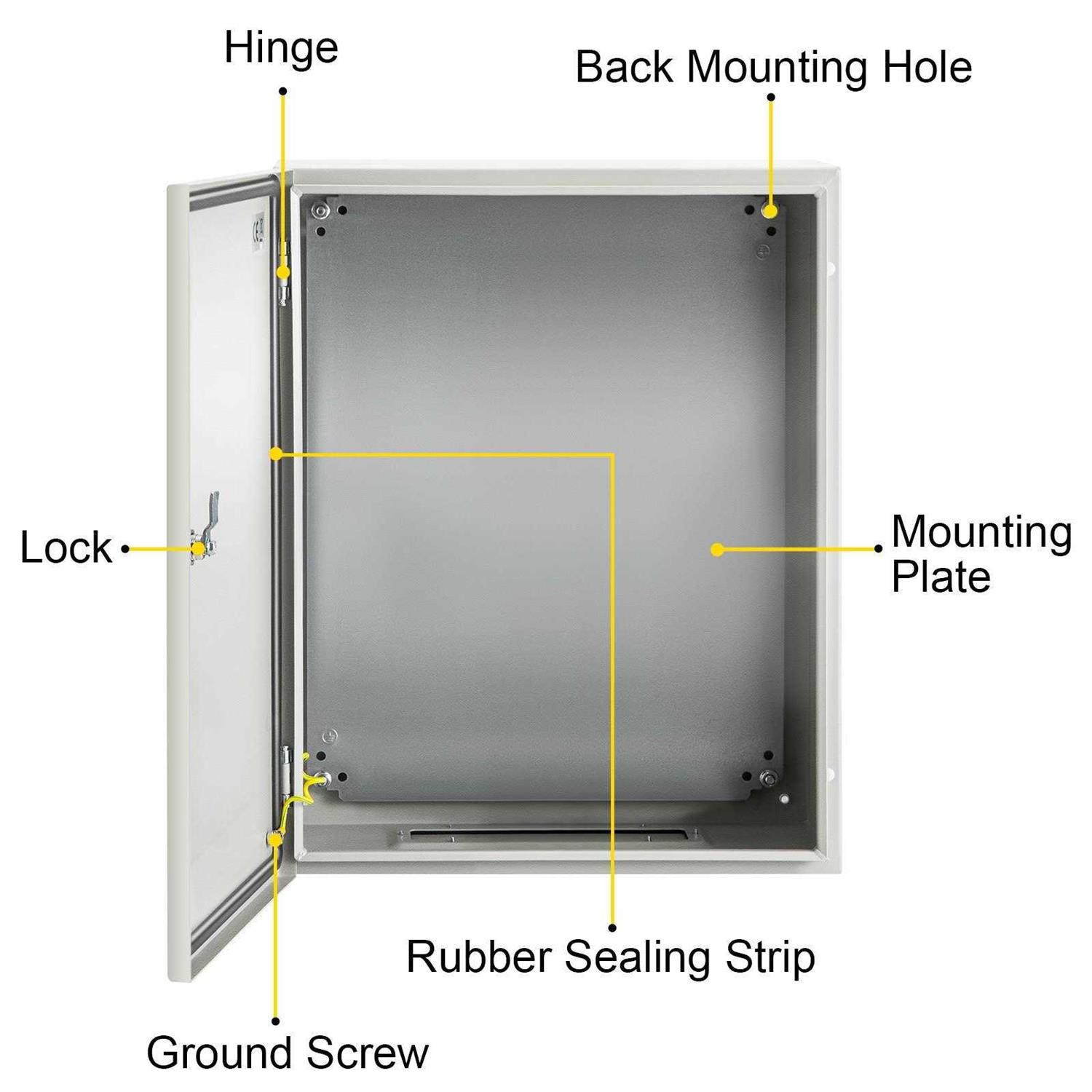 VEVOR Nema Steel Enclosure 20x16x6 Nema 4X Steel Electrical Box IP66 Waterproof & Dustproof DQXJSTCFS50X40X15V0 - Cheap Fitting