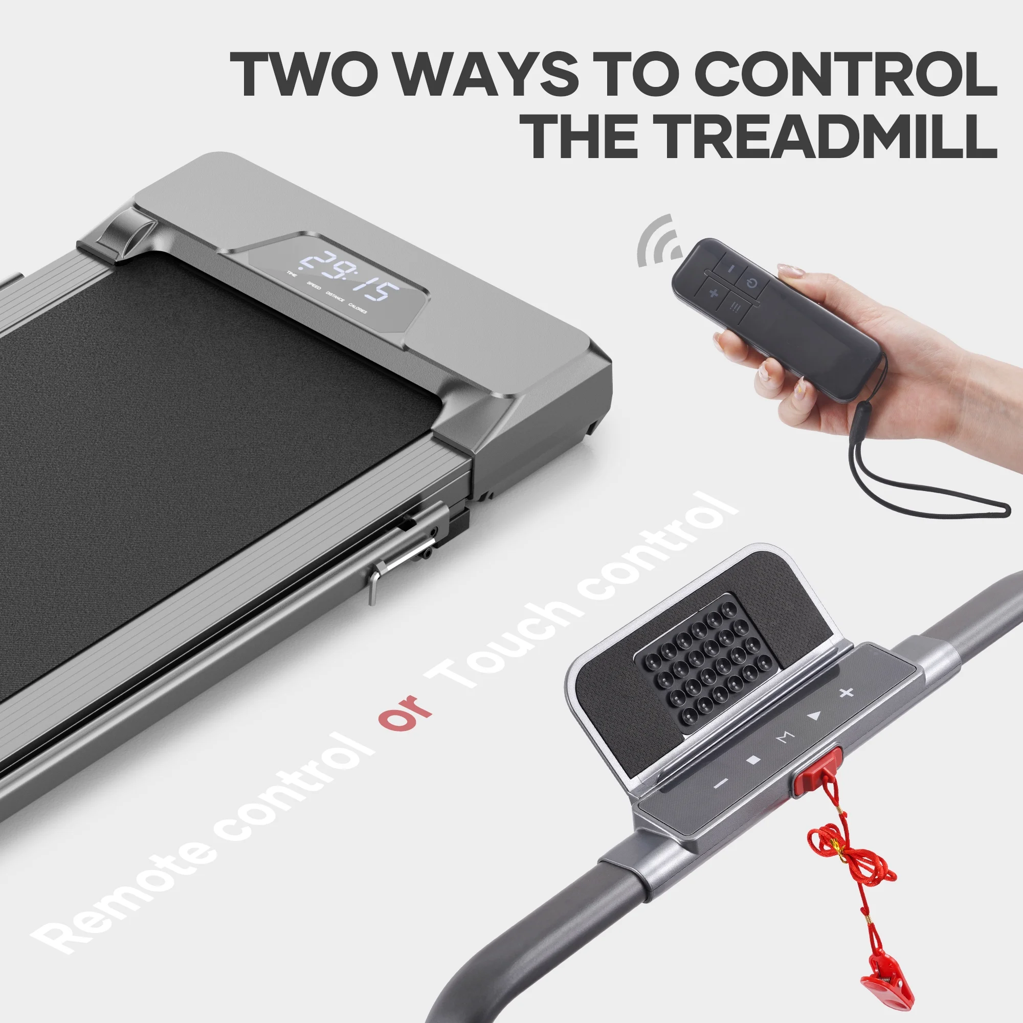 Treadmill 2 in 1 Walking Pad Treadmill Folding 7.5 MPH Running Under Desk Treadmill with Remote Control and LED Display for Home Office Use - Cheap Fitting