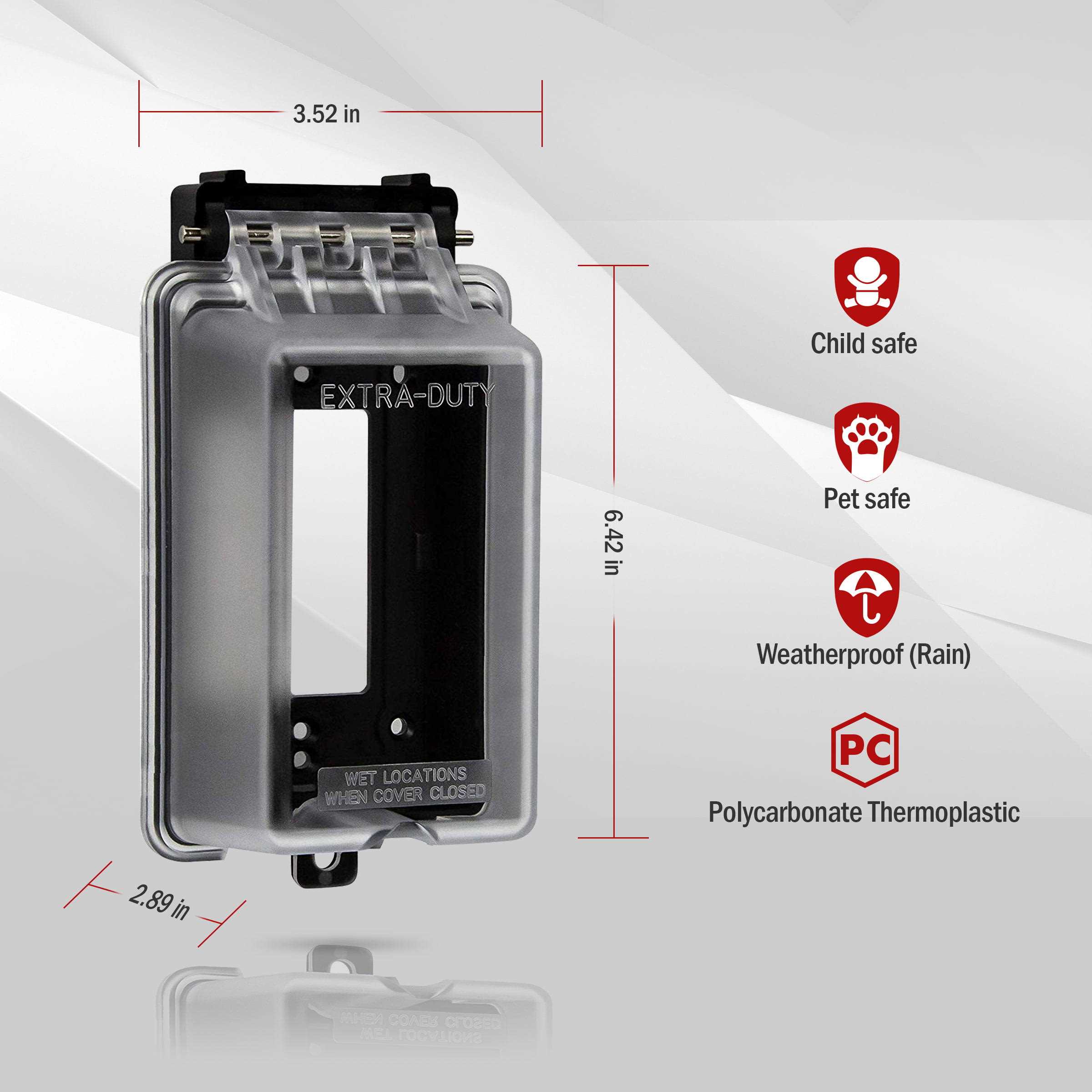 Enerlites Extra-Duty In-Use Weatherproof Outdoor Cover for Decorator/GFCI Receptacle - Cheap Fitting