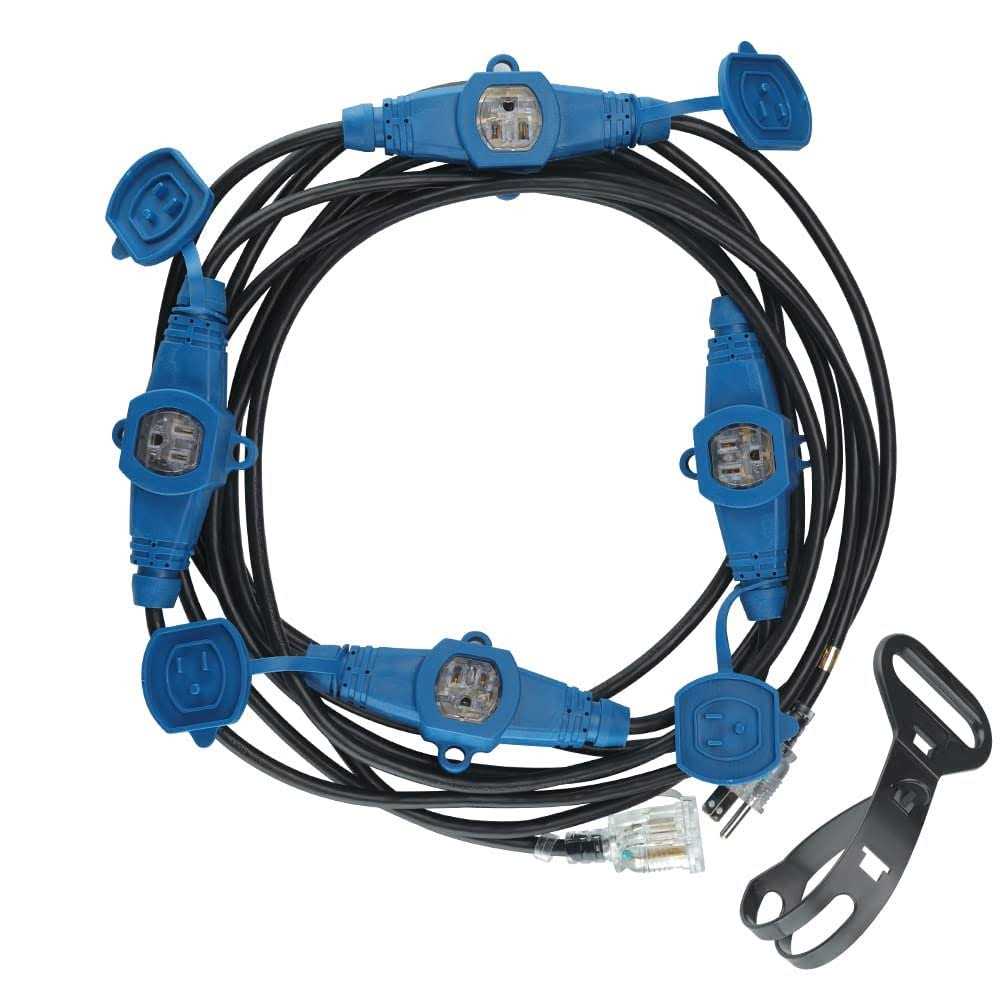 Erboelec Multi Outlet Extension Cord Nema 5-15R Evenly Spaced Outlets Cable with Led Indicator,Sjtw Gauge,Male to Female Plug,Etl Listed - Cheap Fitting