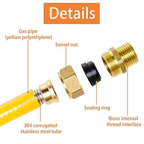 Kinchoix CSST Corrugated Stainless Steel Tubing Flexible Natural Gas Line Pipe Propane Conversion Kit Grill Hose with Male Adapter Fittings - Cheap Fitting