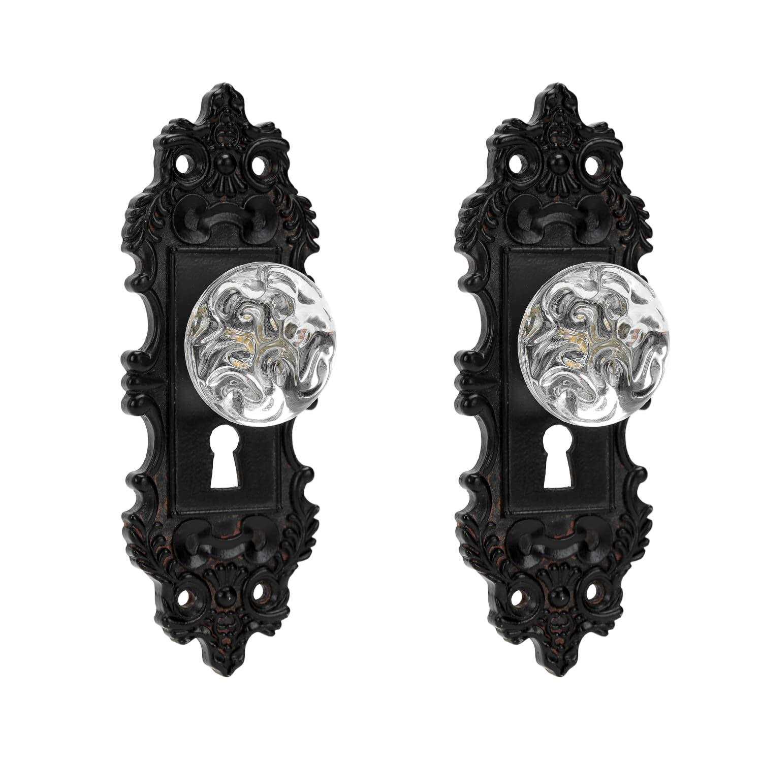 SOFFEE DESIGN 2PCS Vintage Cabinet Knob Dresser Drawer Pulls Distressed Closet Handles with Clear Crystal - Cheap Fitting