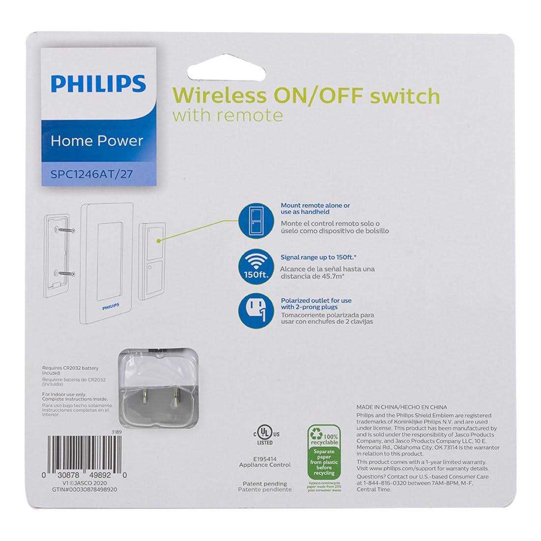 Philips Wireless on & off Switch with Remote - Cheap Fitting