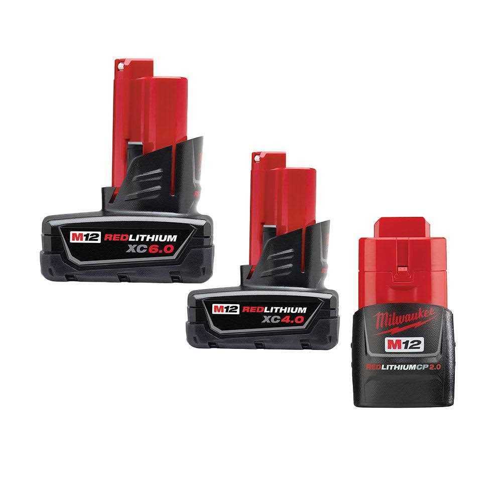 Milwaukee M12 12-Volt Lithium-Ion 6 Ah/4 Ah/2 Ah Extended Capacity Battery Packs 48-11-2463 - Cheap Fitting