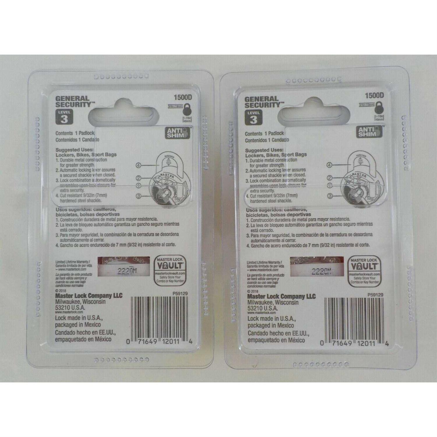 Master Lock 1500D Black Dial Preset Combination Padlock - Cheap Fitting