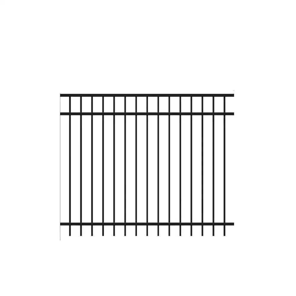 Barrette Outdoor Living Natural Reflections Standard-Duty H x 6 ft. W Black Aluminum Pre-Assembled Fence Panel 73002245 - Cheap Fitting