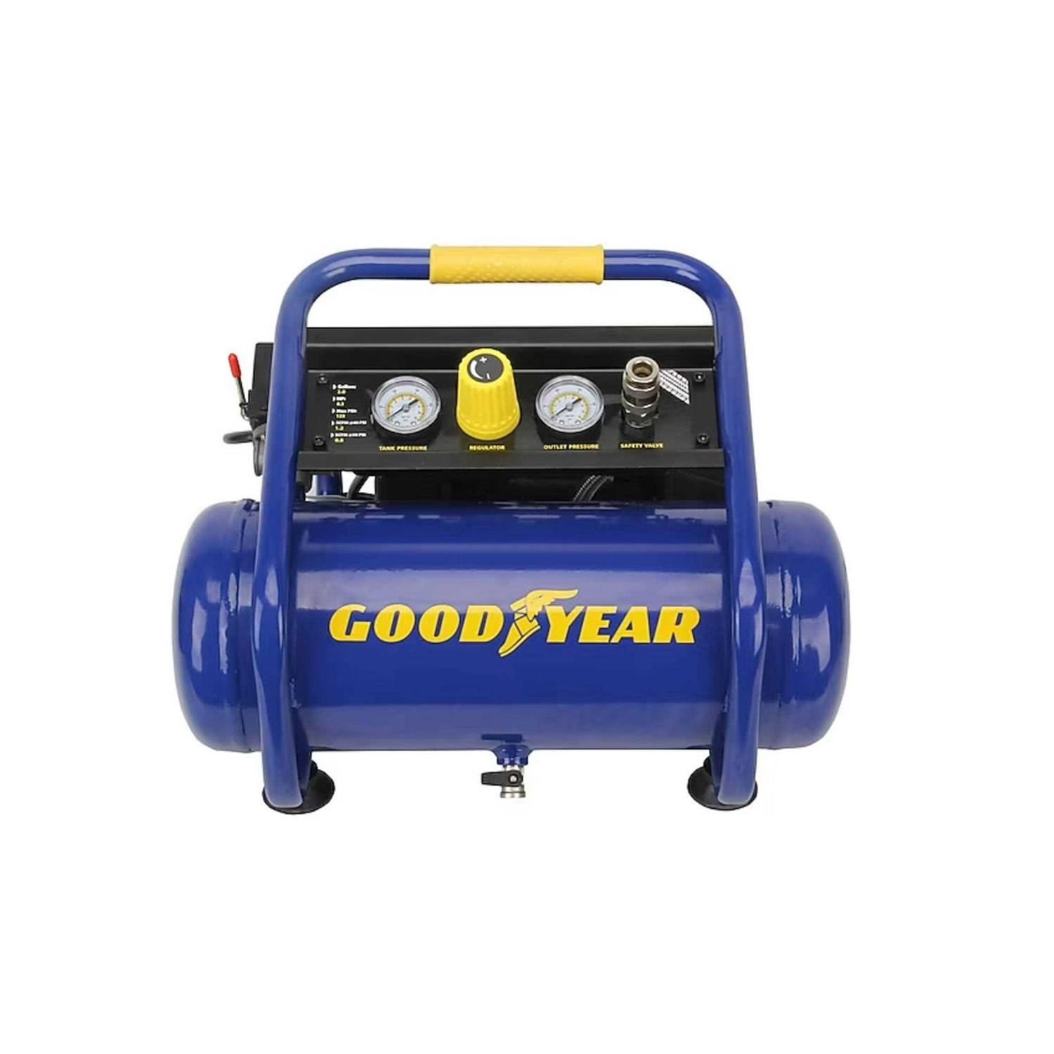 Goodyear 2 Gallon Quiet Portable Roll Cage Design Air Compressor - Cheap Fitting