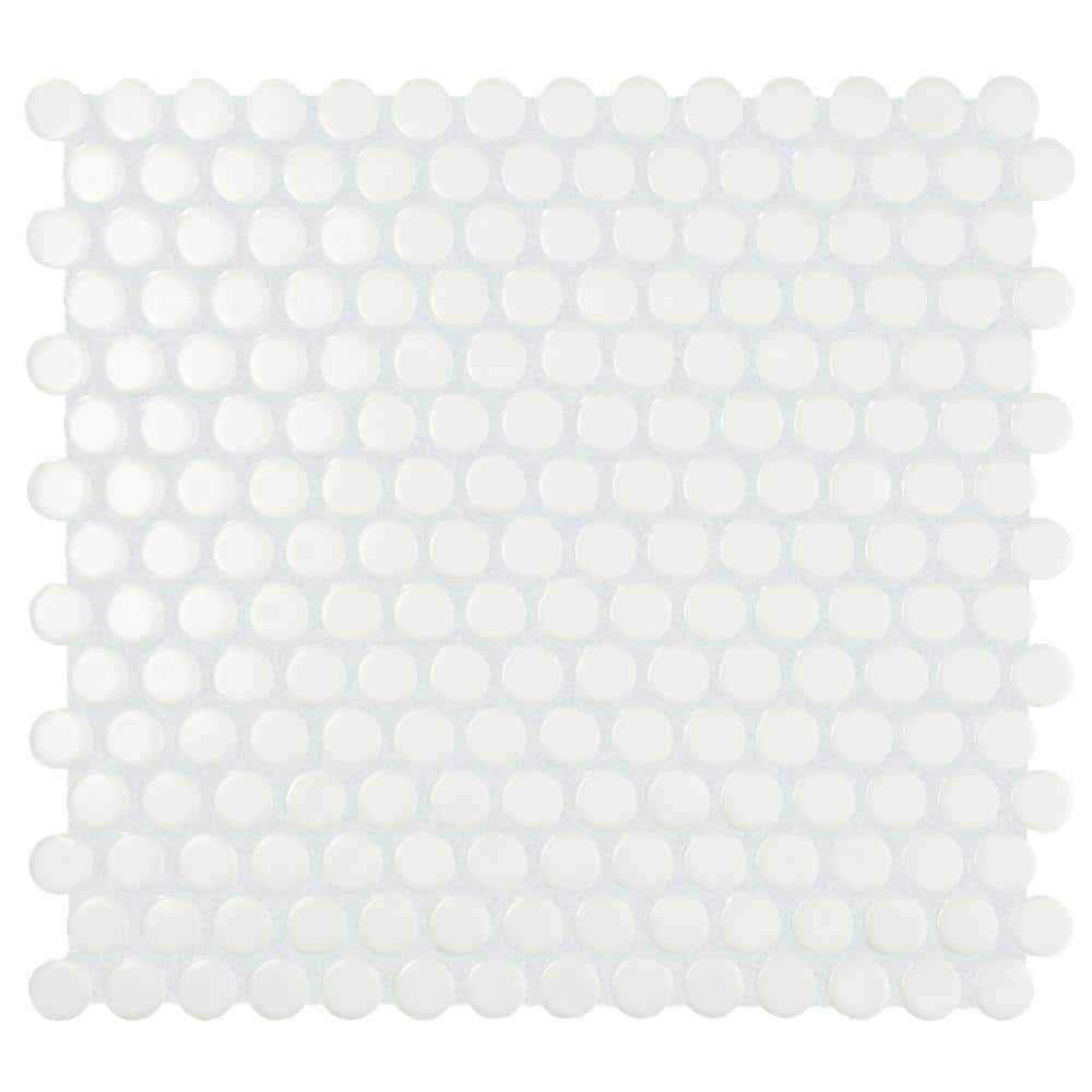 Daltile Restore Satin White 11 in. Glazed Ceramic Penny Round Mosaic Tile - Cheap Fitting