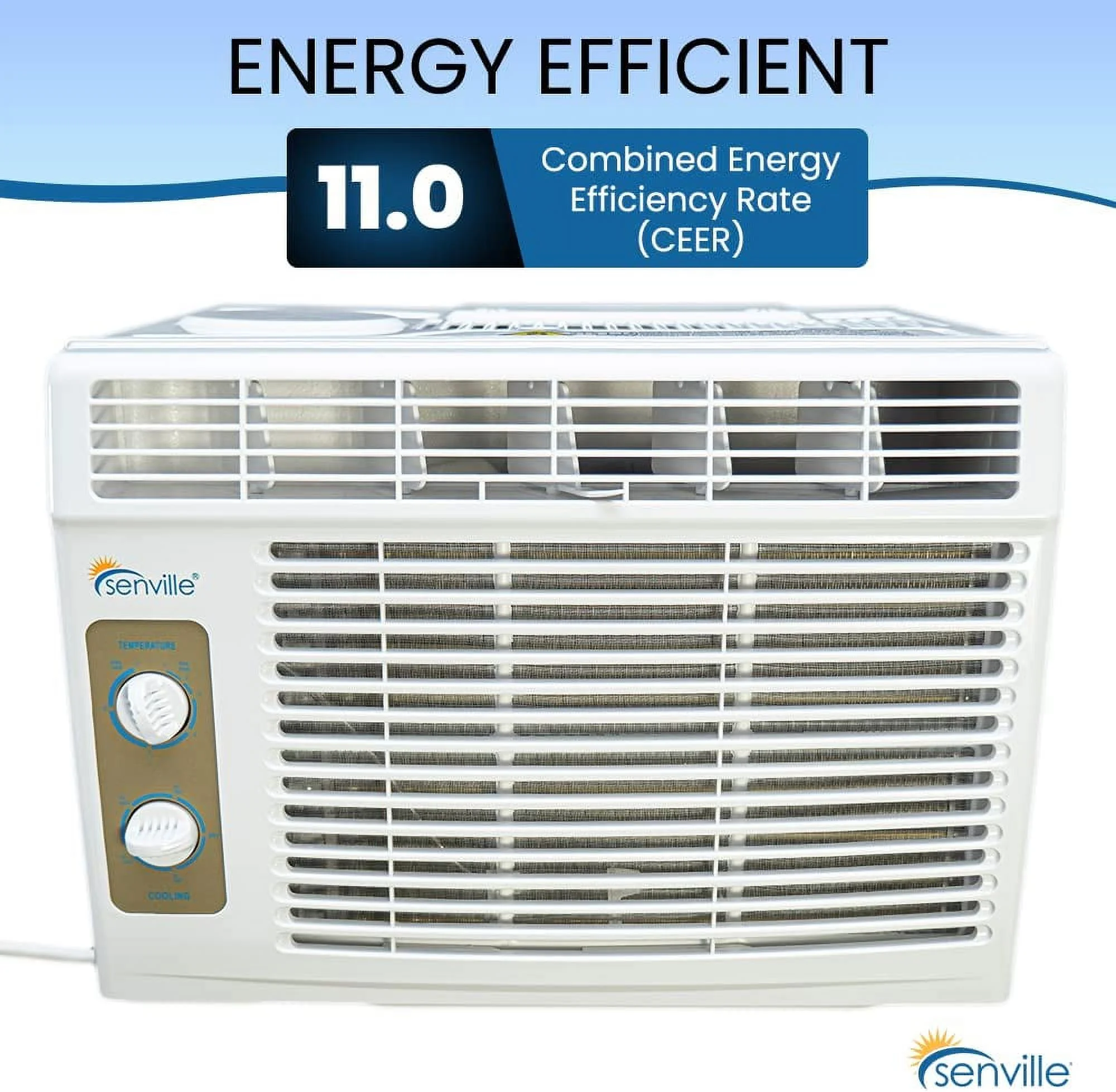 Senville 5,000 BTU Window Air Conditioner, Up to 150 sq. ft., Mechanical Control, Washable Filter - Cheap Fitting