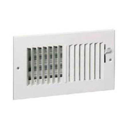 Hart & Cooley 043829 10 x 6 White Two-Way Steel Sidewall/Ceiling Register - Cheap Fitting