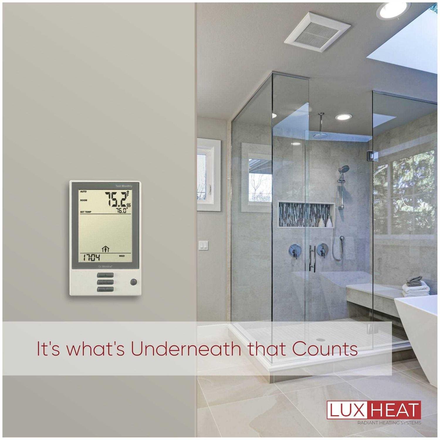 LuxHeat Radiant Electric Floor Heating Mat Kit Programmable Thermostat & Installation Monitor 120v - Cheap Fitting