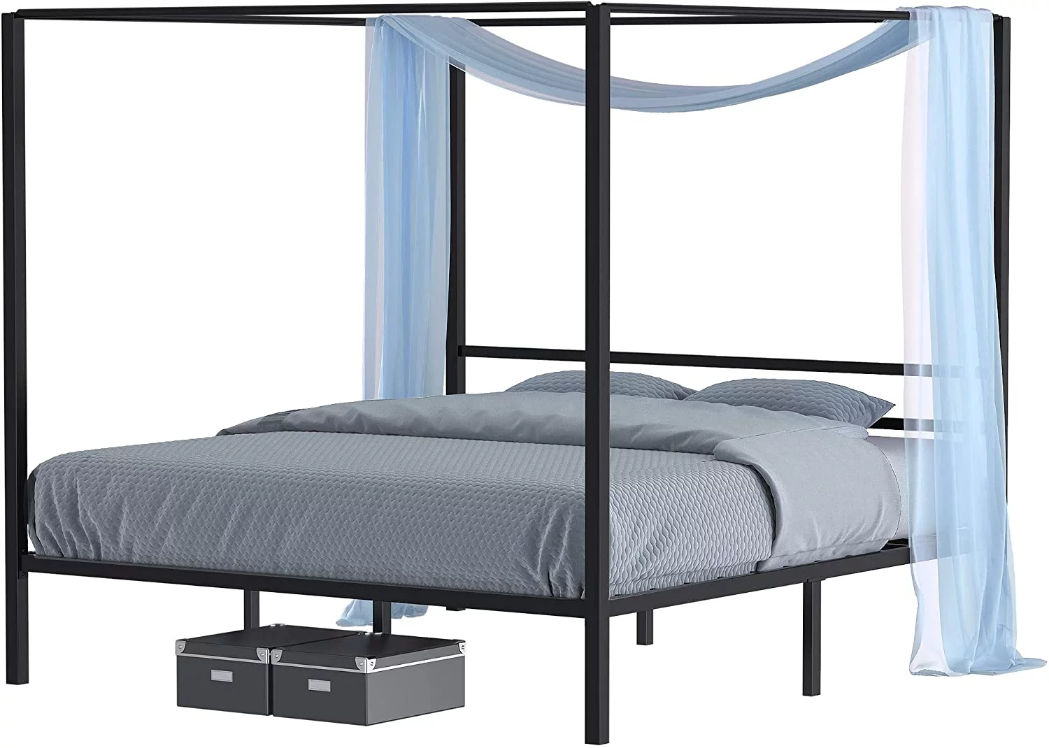 Dextrus Metal Canopy Bed Frame 14