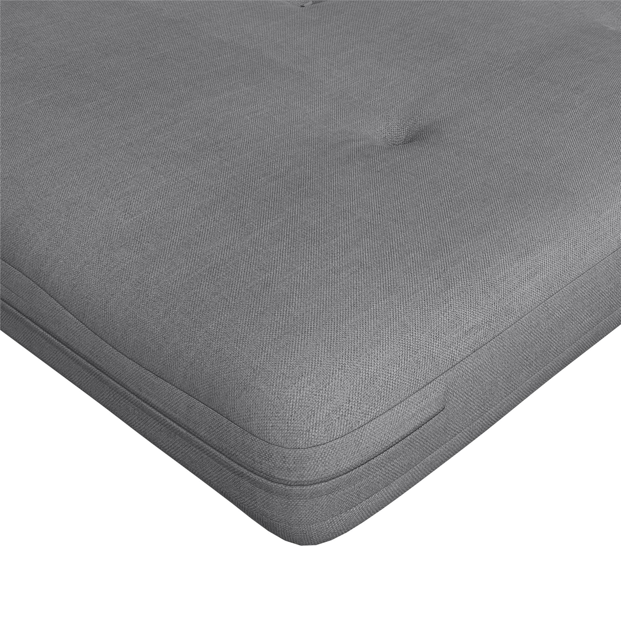 Caddie 6-Inch Futon Mattress with Tufted Cover and Recycled Polyester Fill, Full, Light Gray Linen - Cheap Fitting