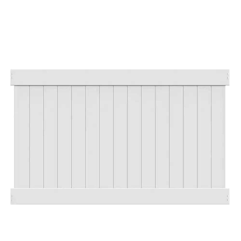 Veranda Linden H x 8 ft. W White Vinyl Privacy Fence Panel Kit - Cheap Fitting