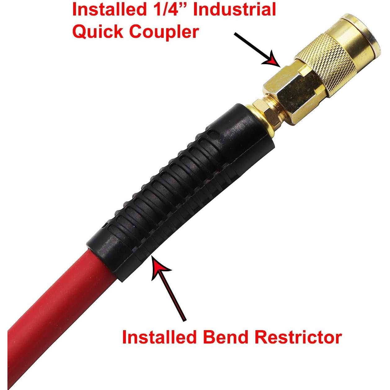 Yotoo Hybrid Air Hose 3/8-inch by 50-feet 300 PSI Heavy Duty - Cheap Fitting