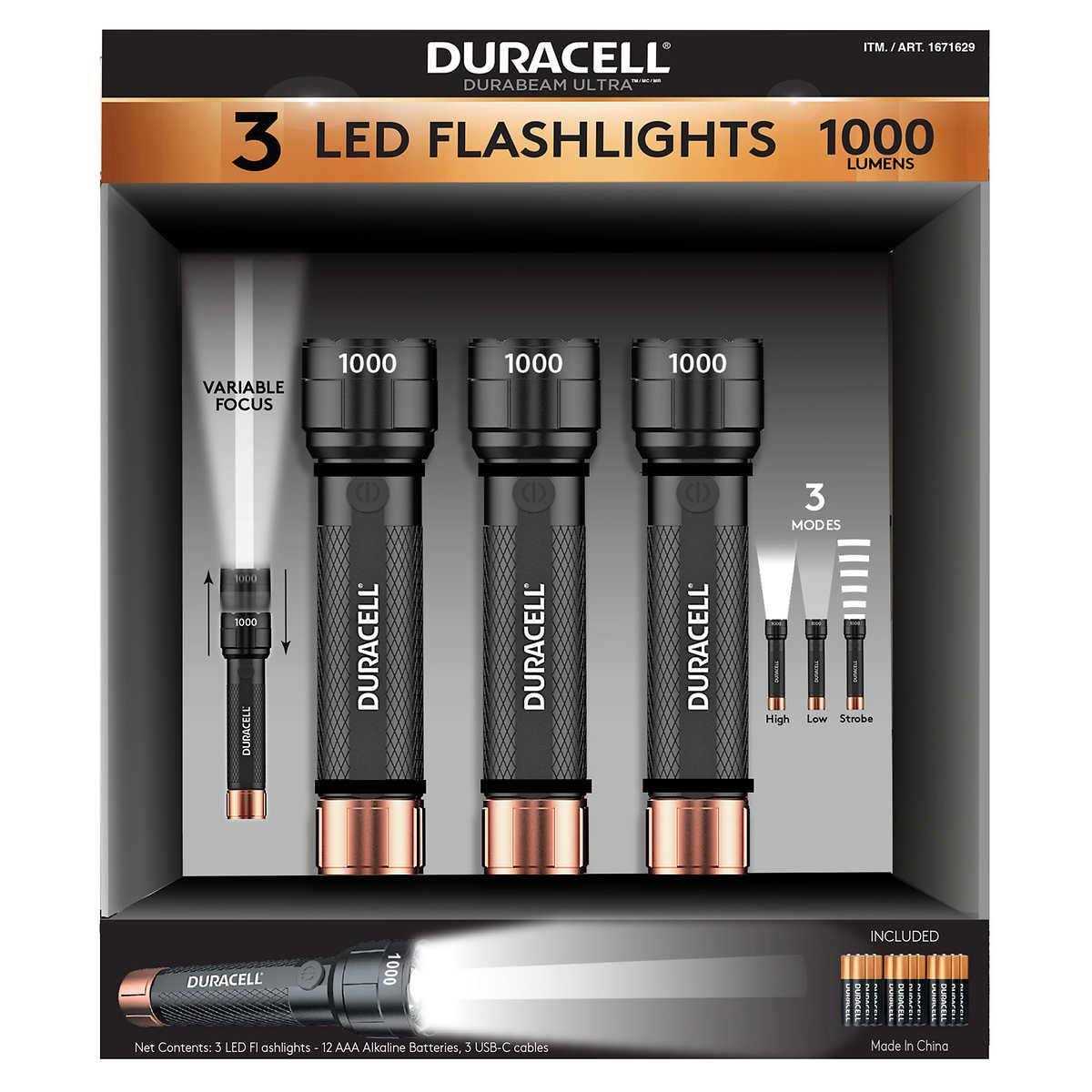 Duracell 1000 Lumens LED Flashlight - Cheap Fitting