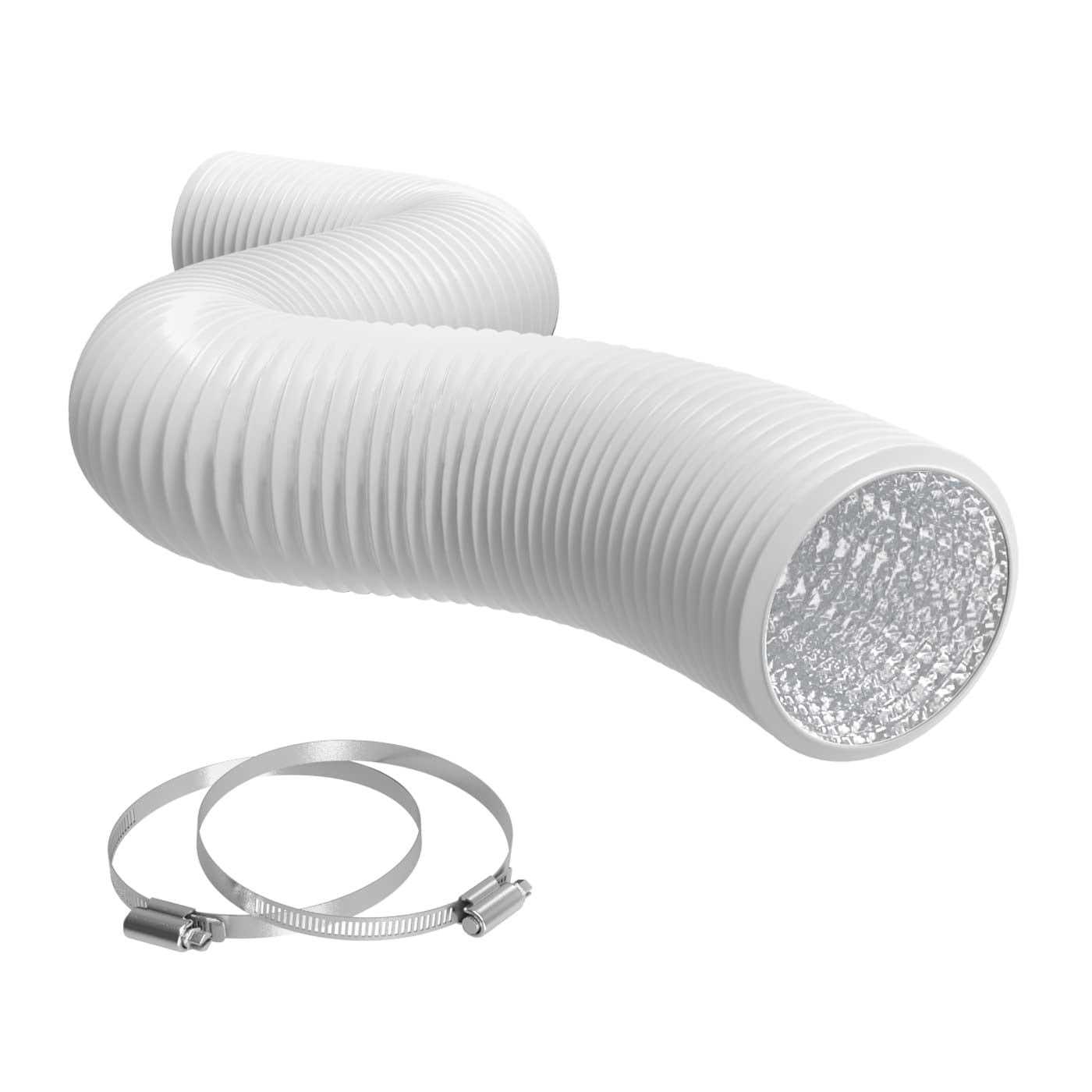 Terrabloom Flexible 8 Ducting Black Duct With 2 Clamps 4 Layer Hvac Ventilation Air Hose - Cheap Fitting
