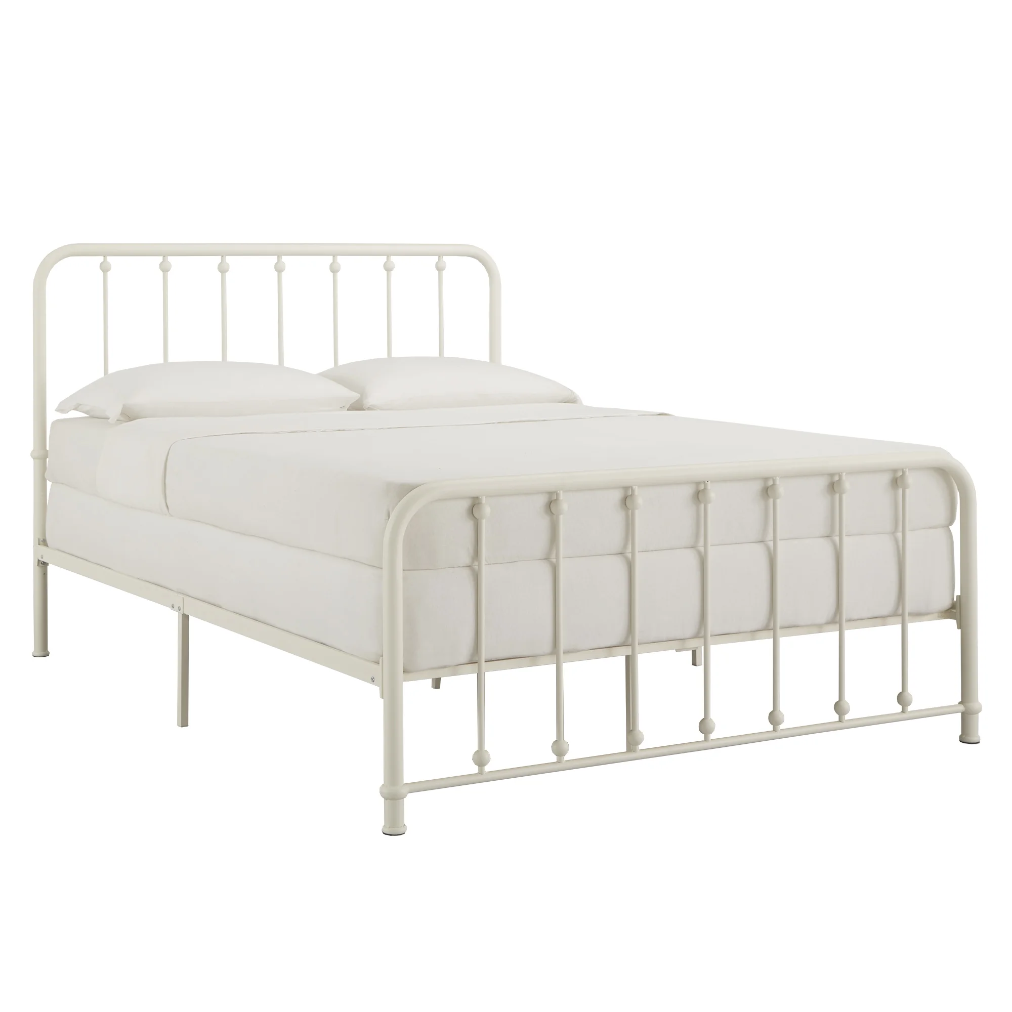 Weston Home Montgomery Spindle Metal Platform Full Bed, White - Cheap Fitting