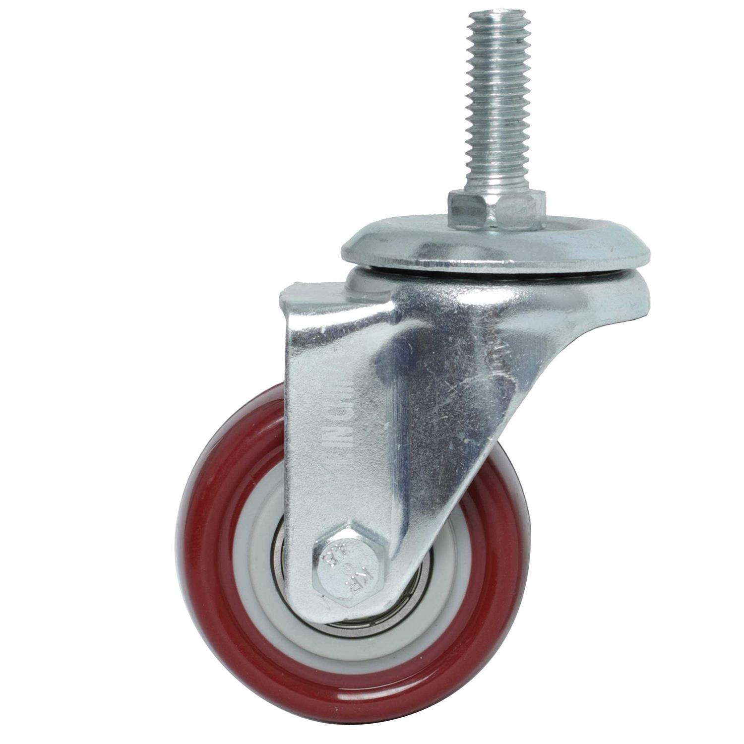 Finnhomy Swivel Caster Wheels 2 Inch Heavy Duty Threaded Stem Casters 1 Set of 4 Premium Polyurethane Wheels PU Load Bearing - Cheap Fitting