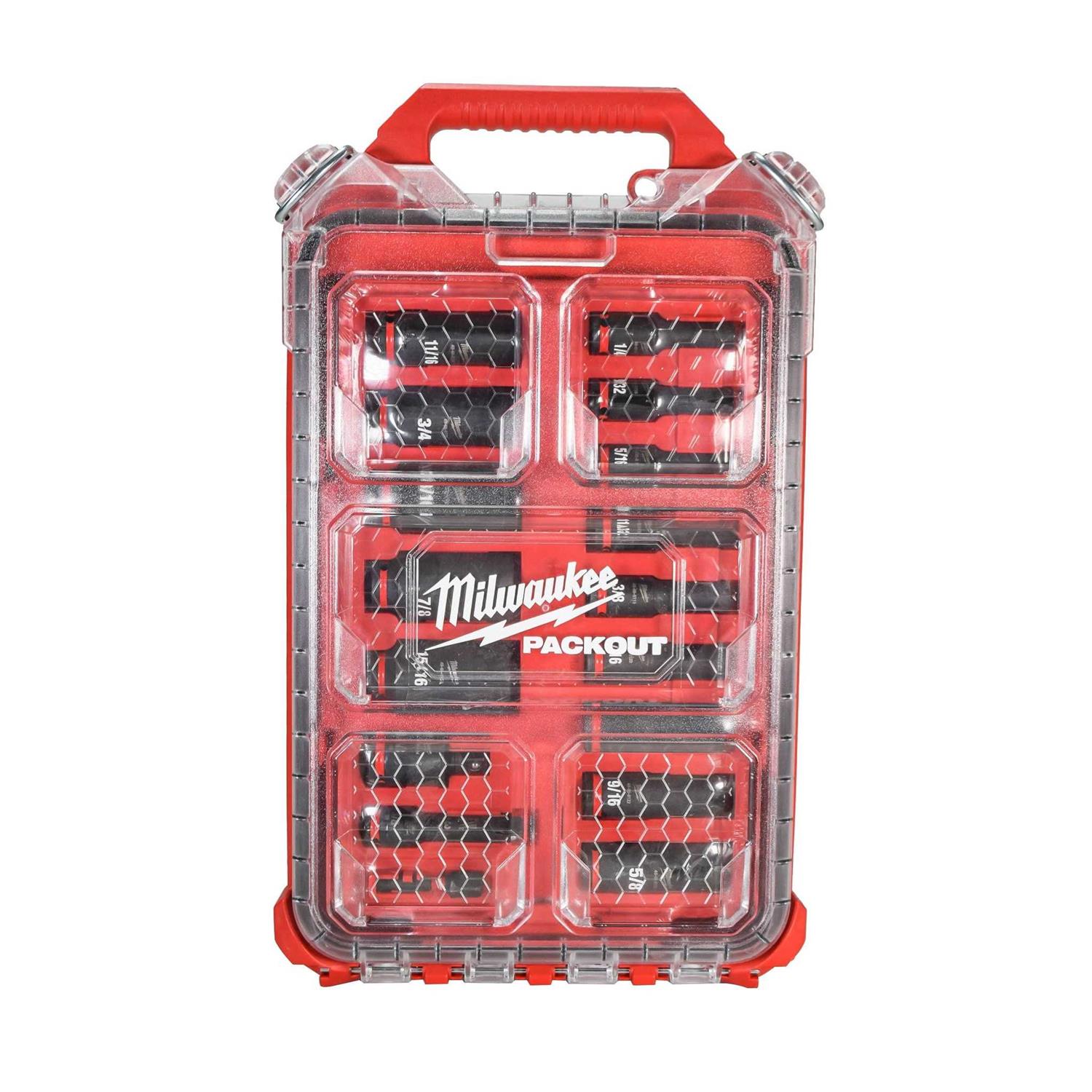 49-66-6800 Milwaukee SHOCKWAVE Impact Duty 17-Piece SAE PACKOUT Socket Set - Cheap Fitting