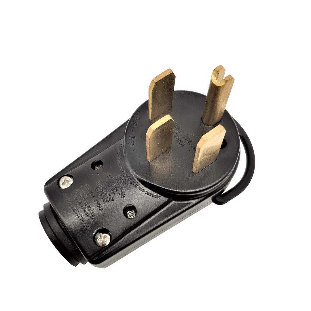 parkworld RV 50 Amp 125-Volt/250-Volt Power Replacement NEMA 14-50P Male Assembly Plug with Handle - Cheap Fitting