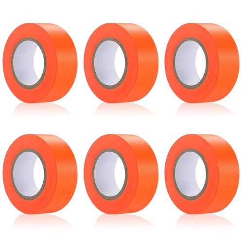 Hubaow 6 Pack Flagging Tape Non-adhesive Plastic Ribbon Neon Marking Roll	Hubaow 6 Pack Flagging Tape Non-adhesive Plastic Ribbon Neon Marking Roll - Cheap Fitting