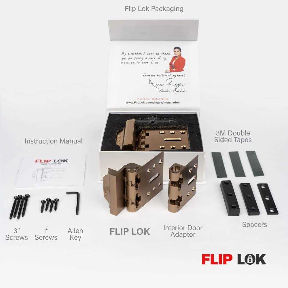 FlipLok High Security Door Lock is 10X Stronger Than a Deadbolt. Instantly Turns Any Room into a Safe Room with Ft. Knox Level Security for Complete - Cheap Fitting